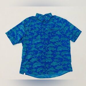 Ocean & coast printed fishing shirt size XL mens short sleeve button up